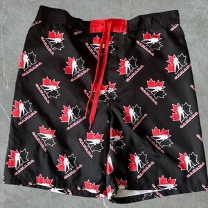 🆕Men's Black Swim Board Shorts with Hockey Canada Logo